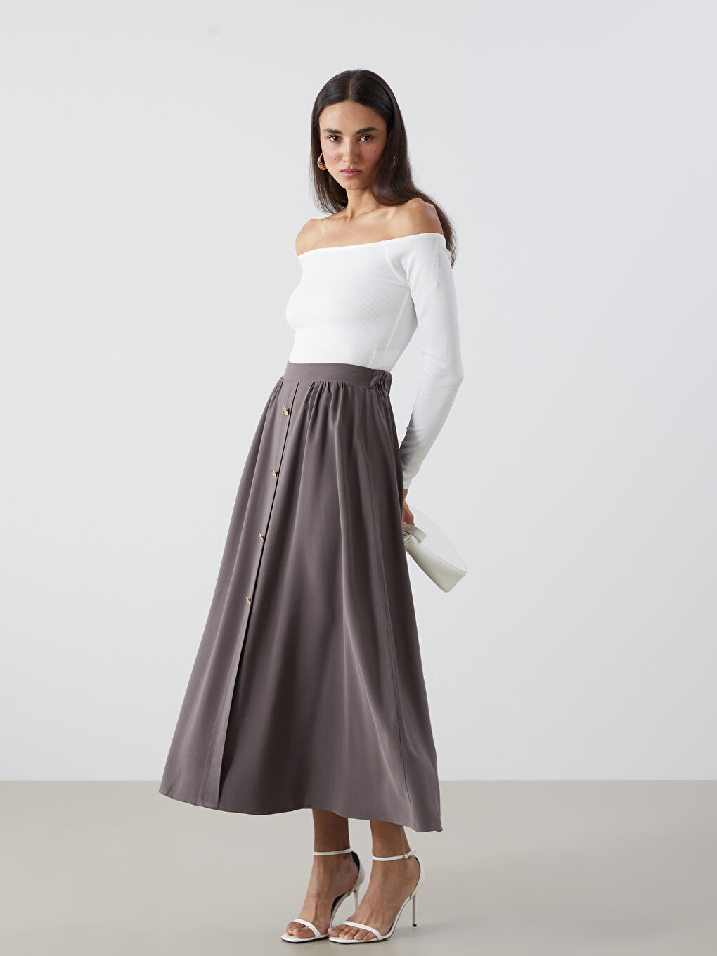Elasticated Waist Women's Skirt -S5IP57Z8-HEH