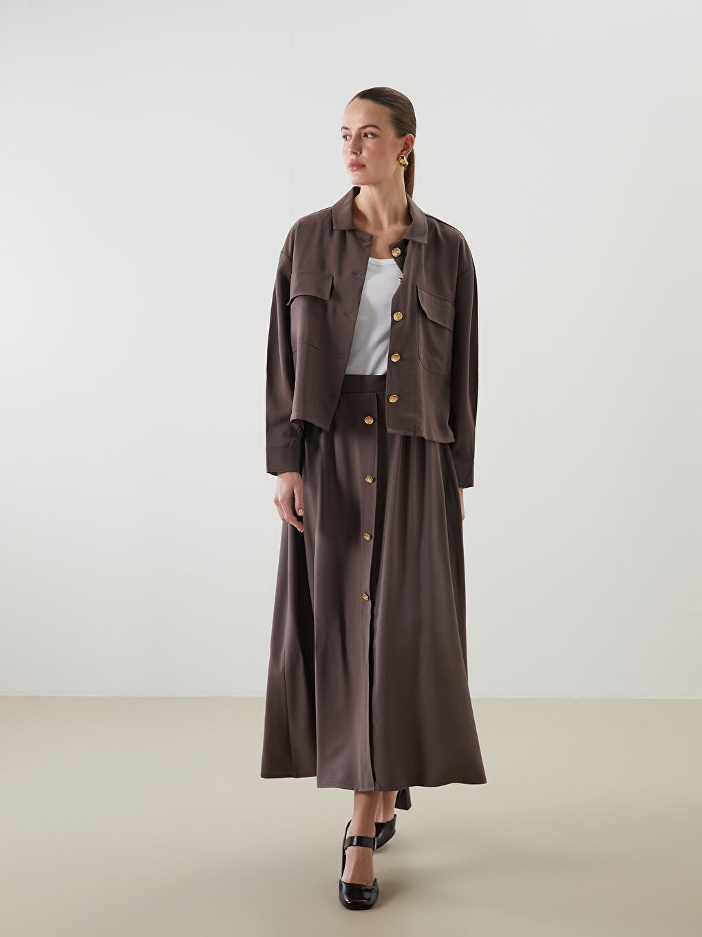 Elasticated Waist Women's Skirt -S5IP57Z8-HEH