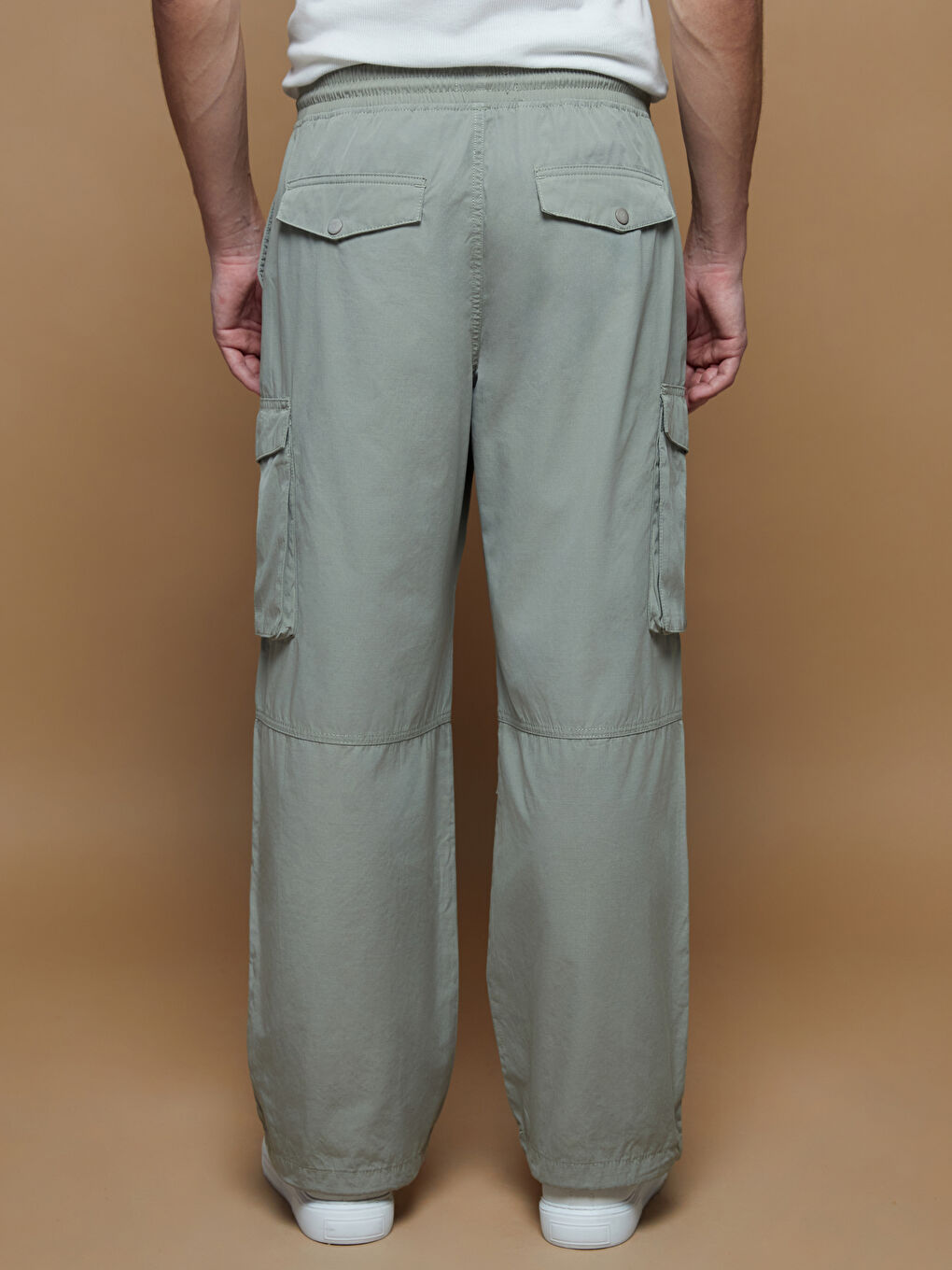 Opušteni kroj Poplin Muške Cargo Pantalone-3