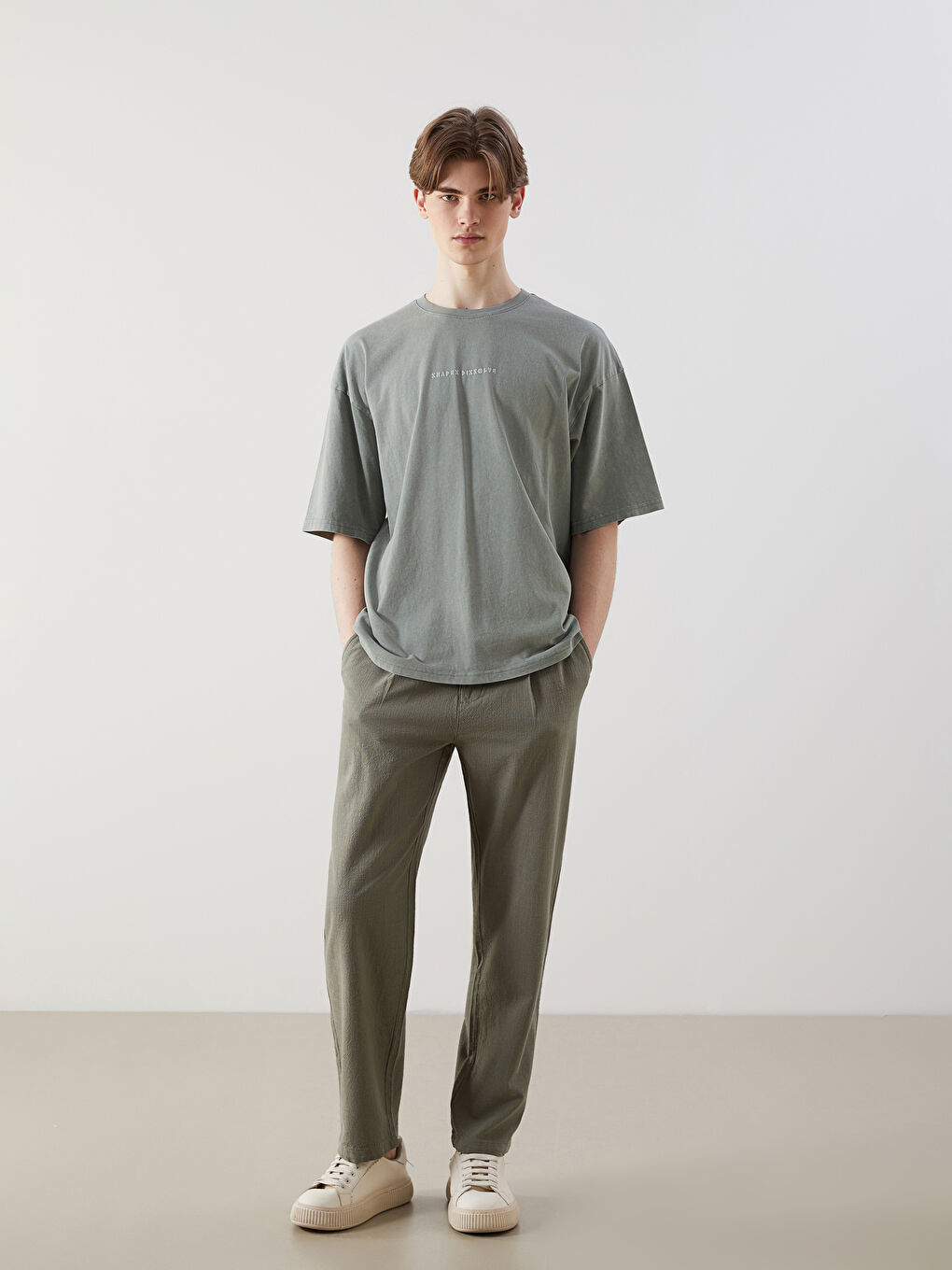 XSIDE Pantalon Coupe Décontractée Aspect Lin pour Hommes -S5IP62Z8-S5R