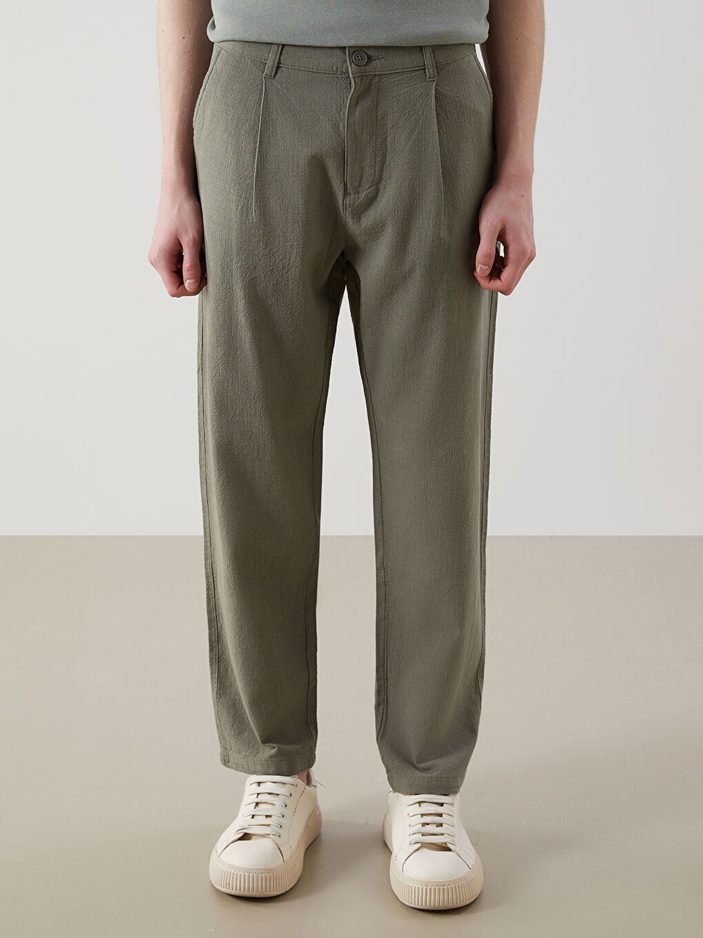 XSIDE Pantalon Coupe Décontractée Aspect Lin pour Hommes -S5IP62Z8-S5R