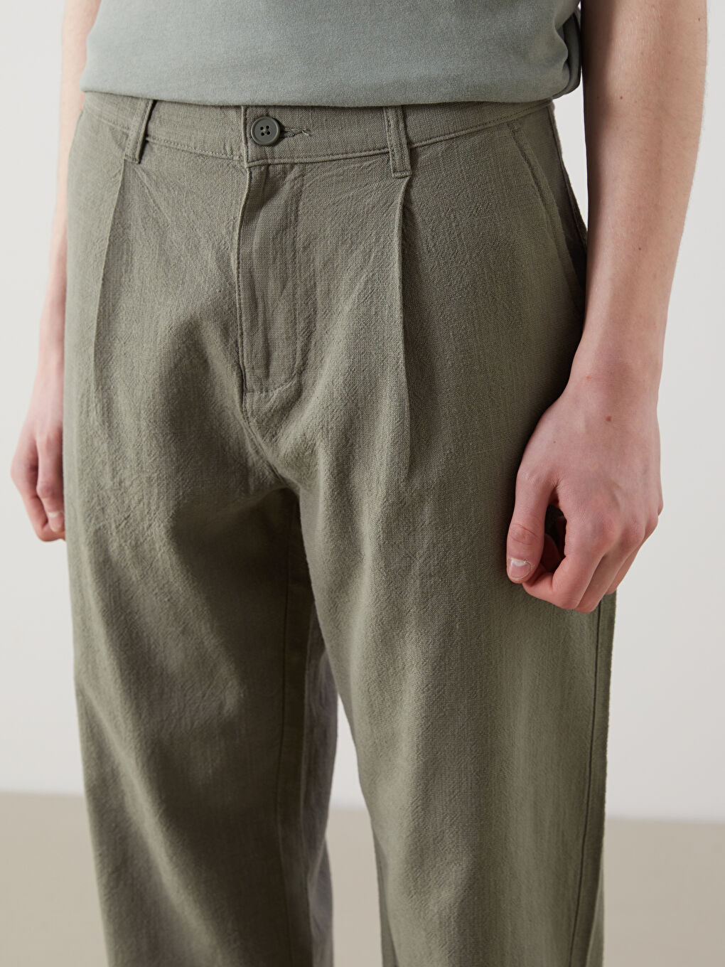 XSIDE Pantalon Coupe Décontractée Aspect Lin pour Hommes -S5IP62Z8-S5R