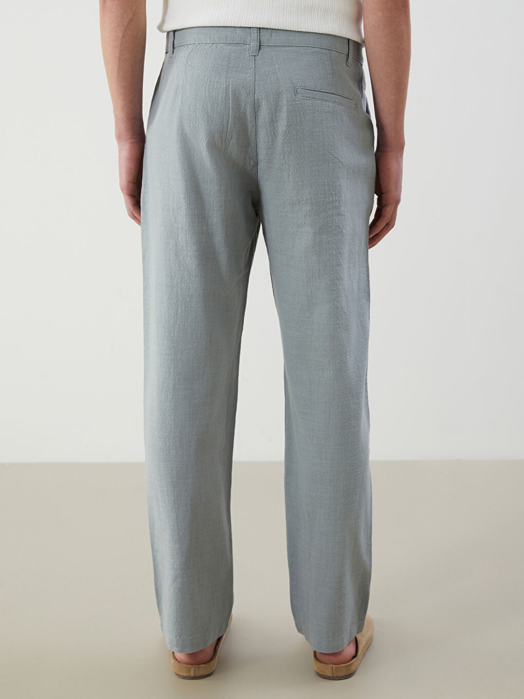 Relaxed Fit Linen Look Men's Trousers -S5IP62Z8-Z6D