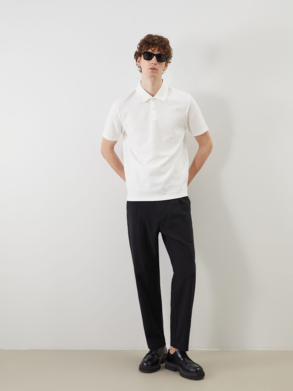 XSIDE Relaxed Fit Linen Look Men's Trousers -S5IP63Z8-RQL