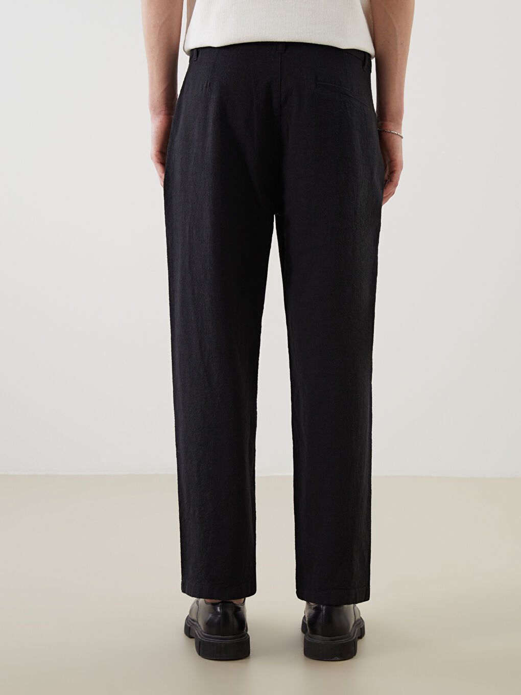 XSIDE Relaxed Fit Linen Look Men's Trousers -S5IP63Z8-RQL