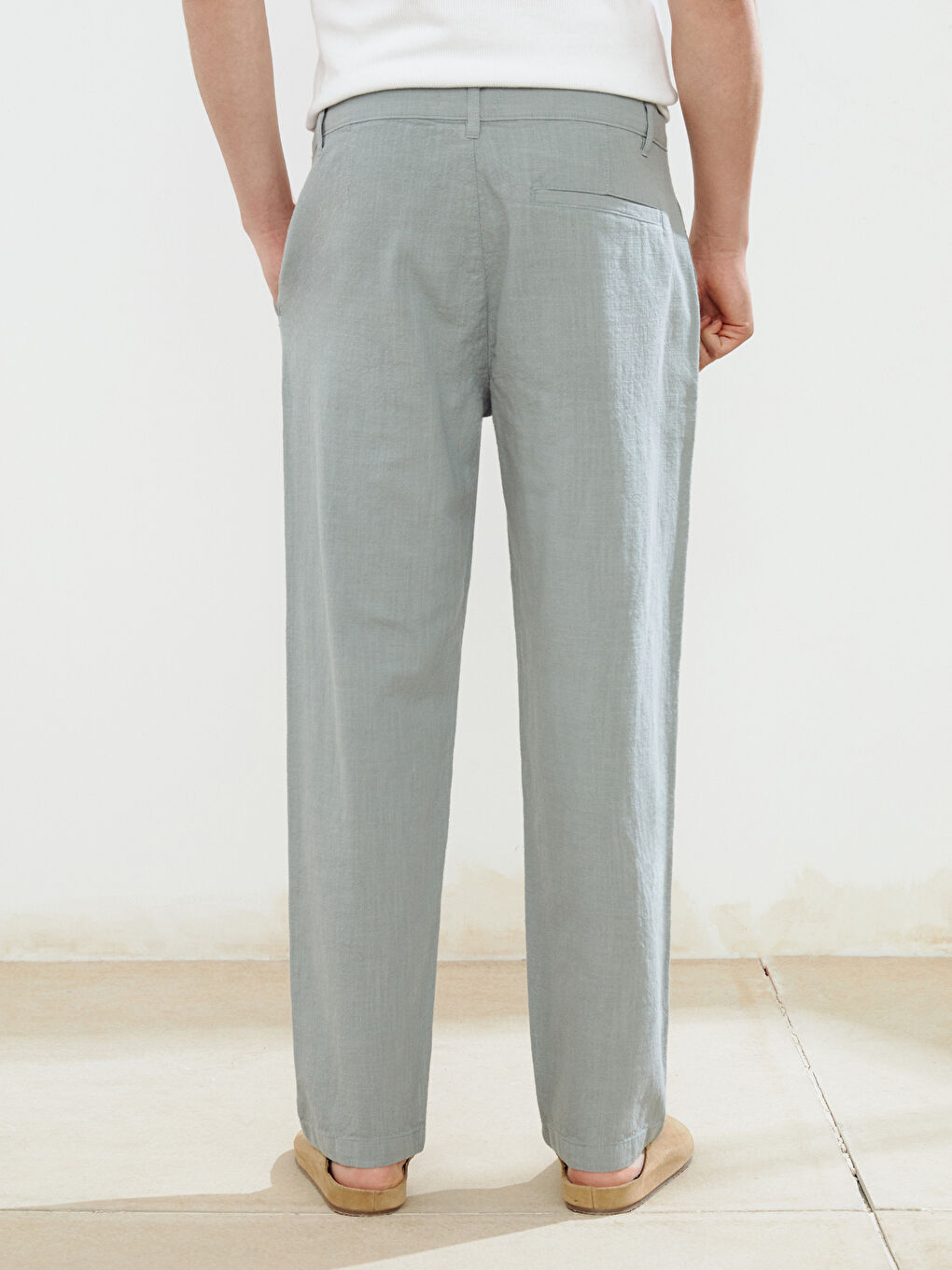 XSIDE Relaxed Fit Linen Look Men's Trousers -S5IP63Z8-Z6D