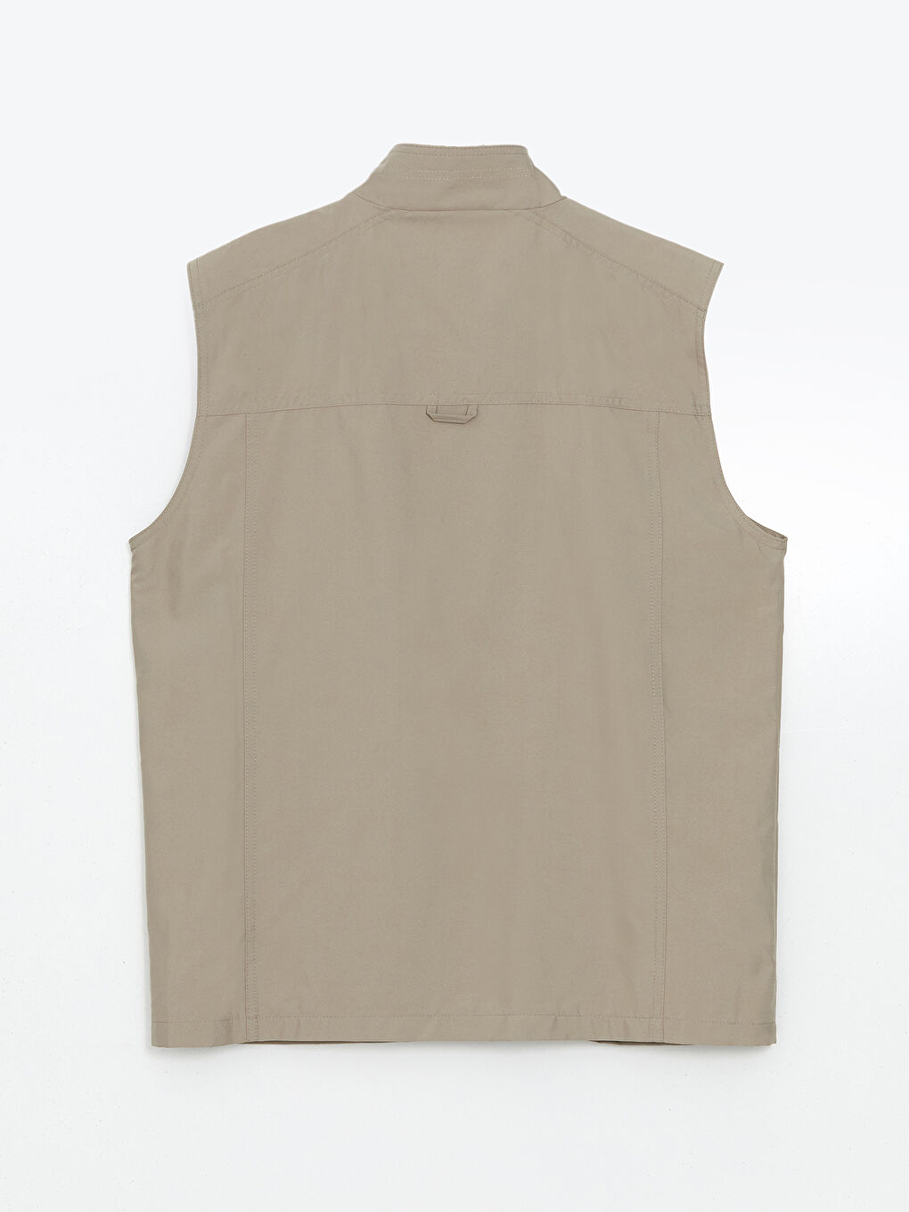Bej Standart Kalıp Dik Yaka Erkek Avcı Yeleği-6