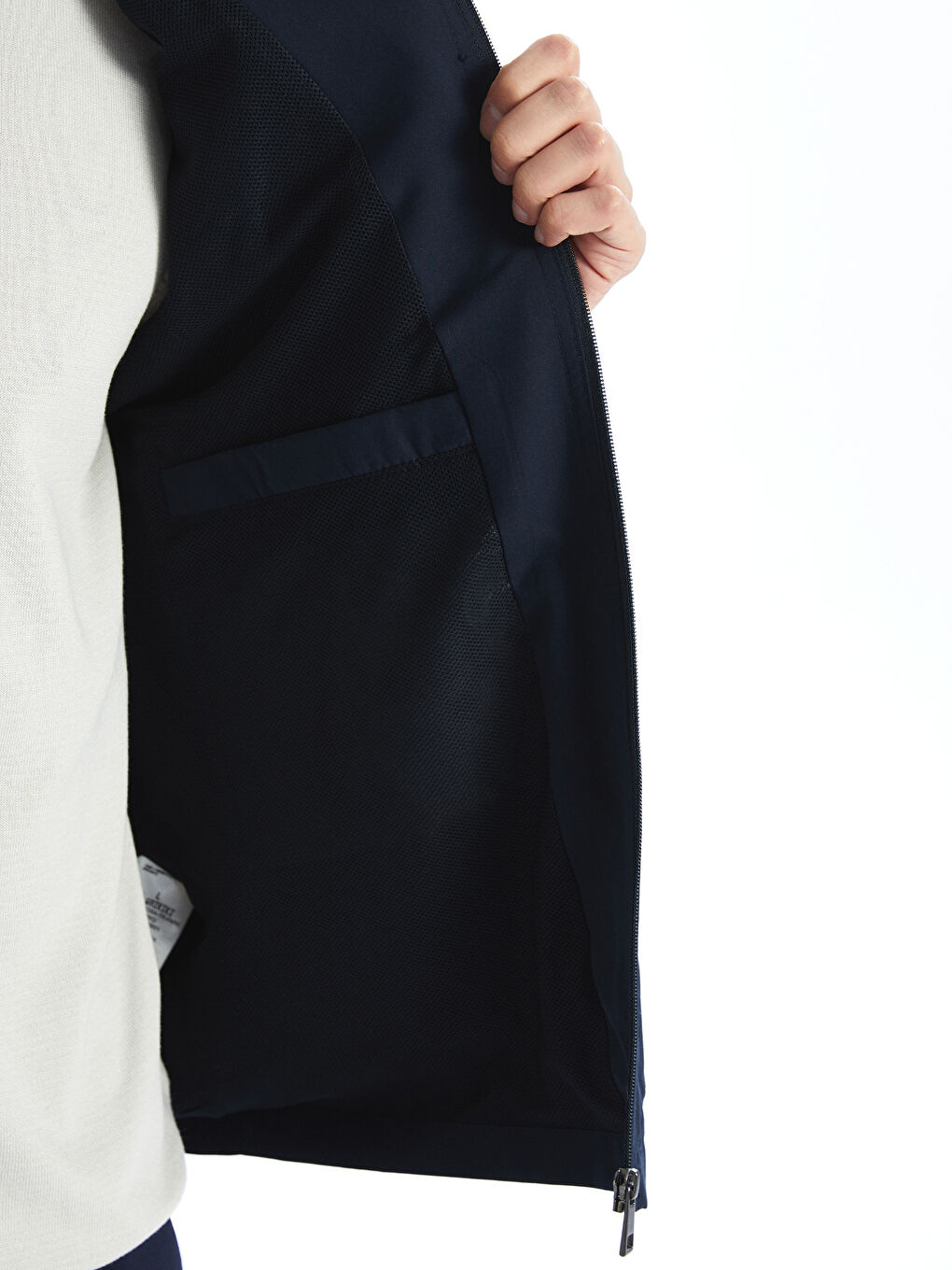 Lacivert Standart Kalıp Dik Yaka Erkek Avcı Yeleği-2