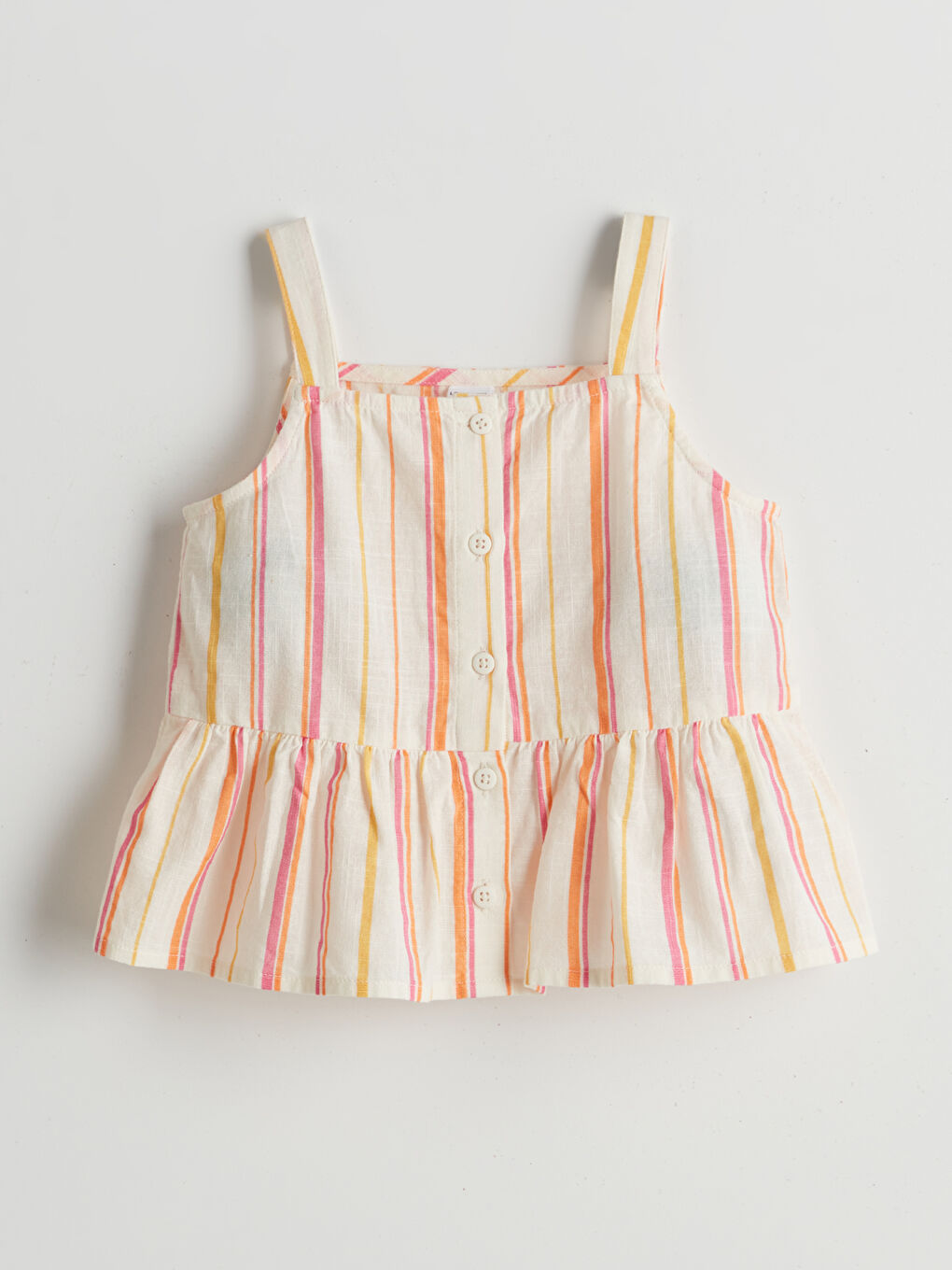 LCW baby Strappy Linen-Look Ruffled Girls' Blouse -S5IQ44Z1-LUG