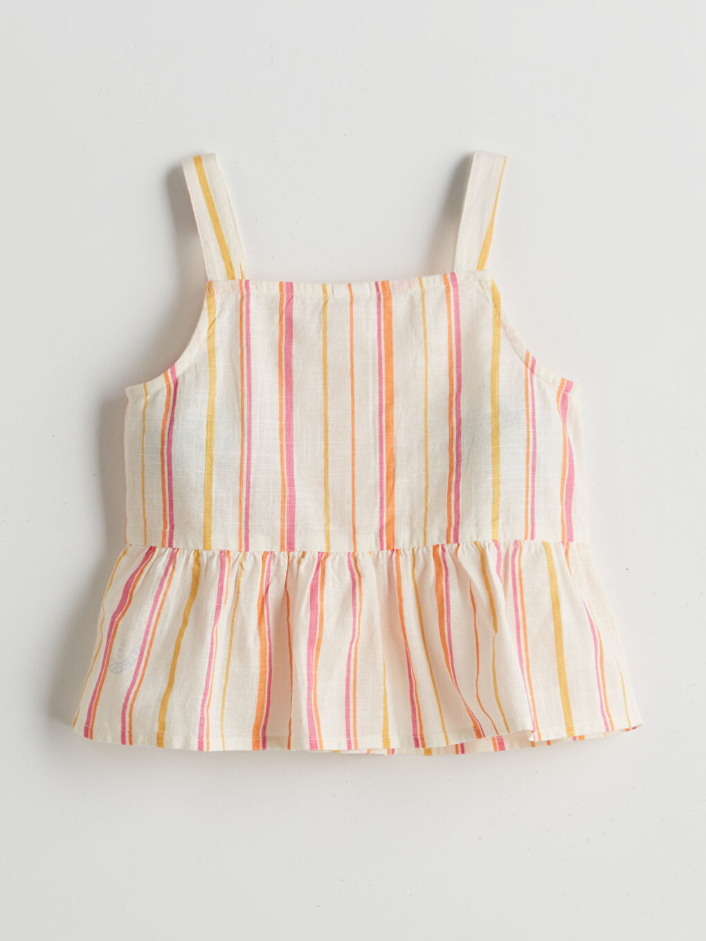 LCW baby Strappy Linen-Look Ruffled Girls' Blouse -S5IQ44Z1-LUG
