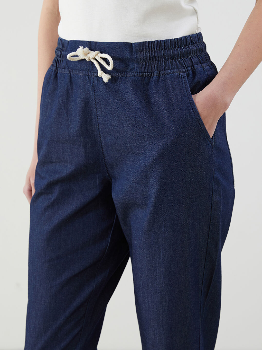 Elastic Waist Paperbag Women's Jeans -S5IQ69Z8-309