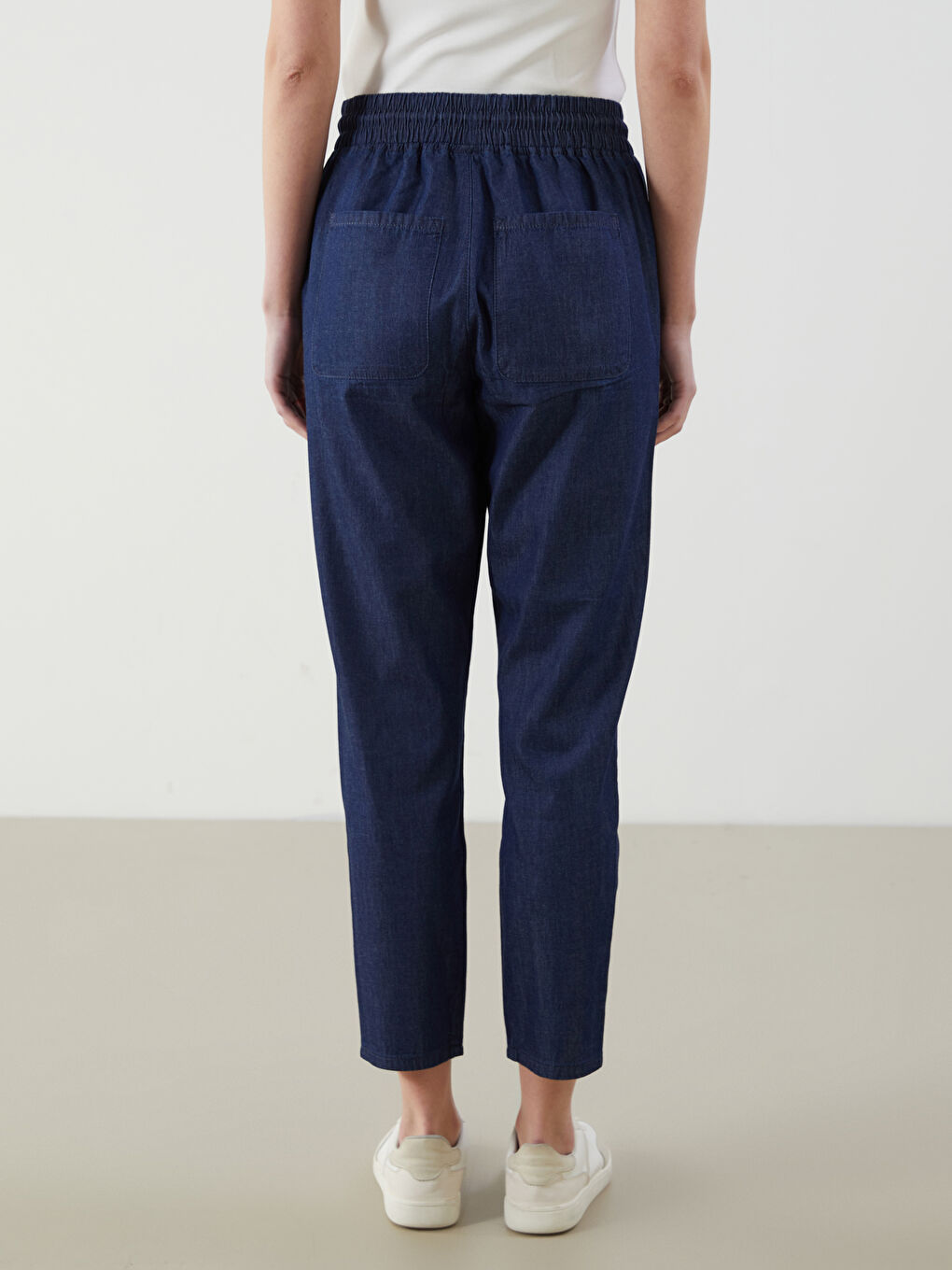 Elastic Waist Paperbag Women's Jeans -S5IQ69Z8-309