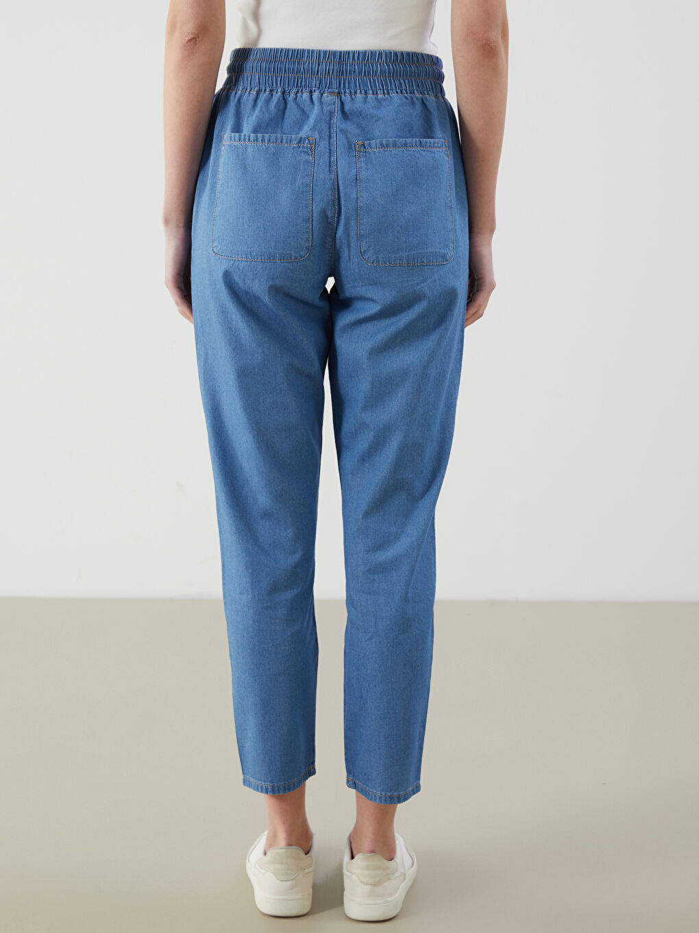 Elastic Waist Paperbag Women's Jeans -S5IQ69Z8-311