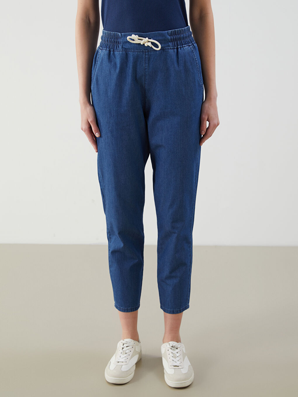 Elastic Waist Paperbag Women's Jeans -S5IQ69Z8-507