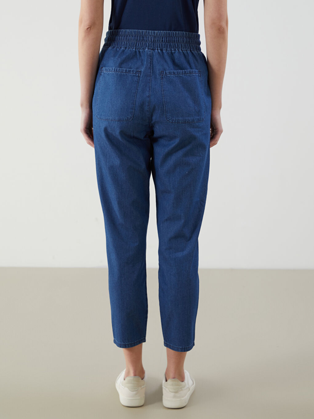 Elastic Waist Paperbag Women's Jeans -S5IQ69Z8-507