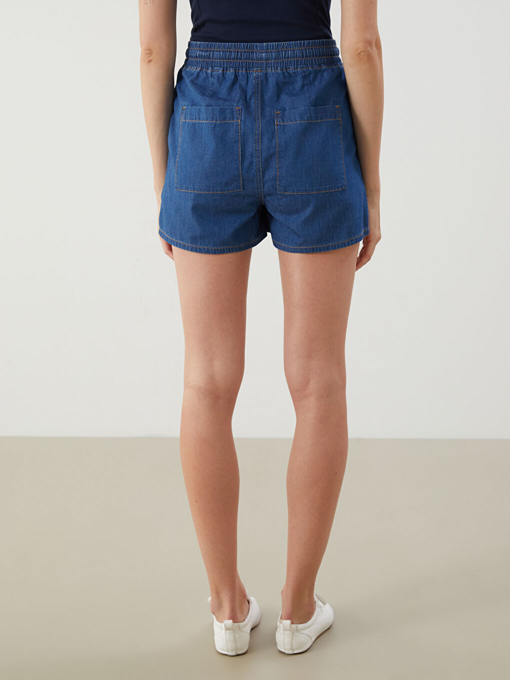 LCW Jeans Elasticated Waist Women's Denim Shorts -S5IQ78Z8-507