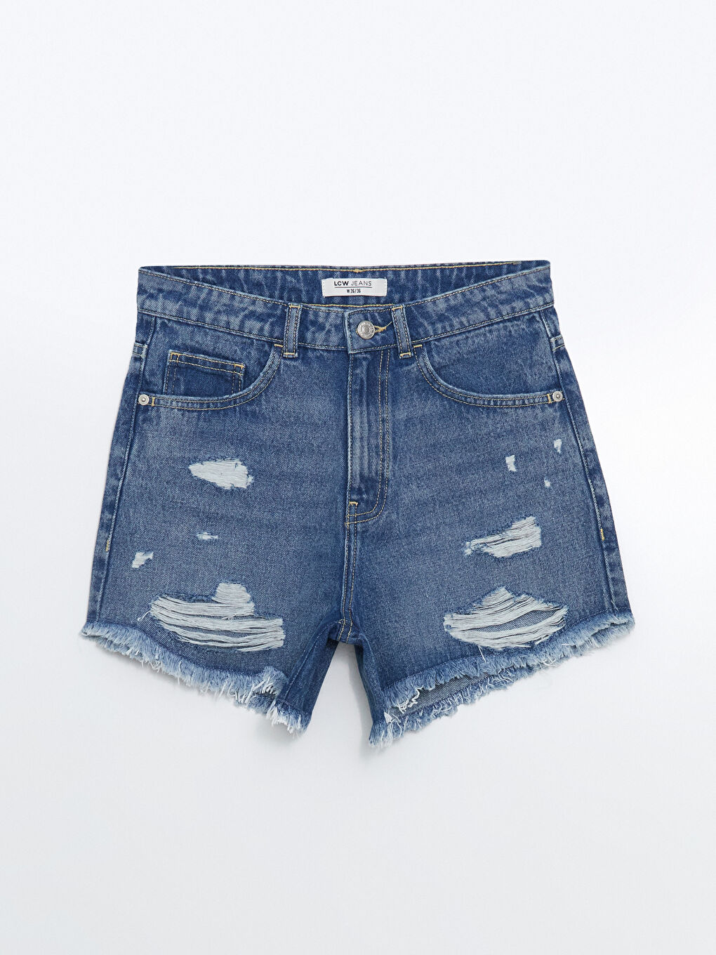 LC Waikiki Standard Fit Ripped Detail Women's Denim Shorts -S5IQ80Z8-311