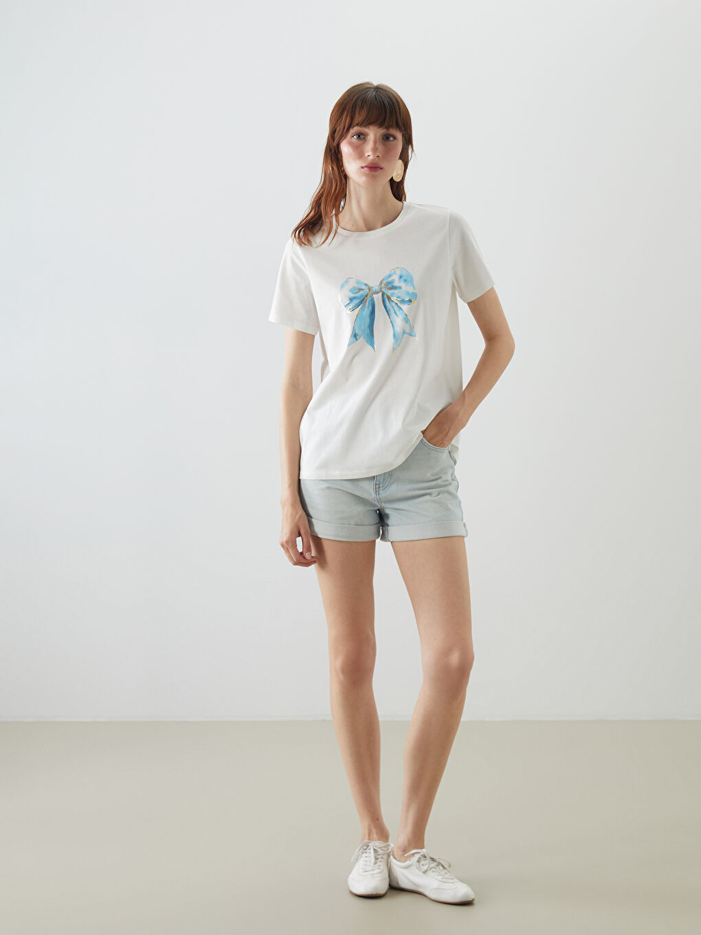 Regular Fit Women's Denim Shorts -S5IQ81Z8-869