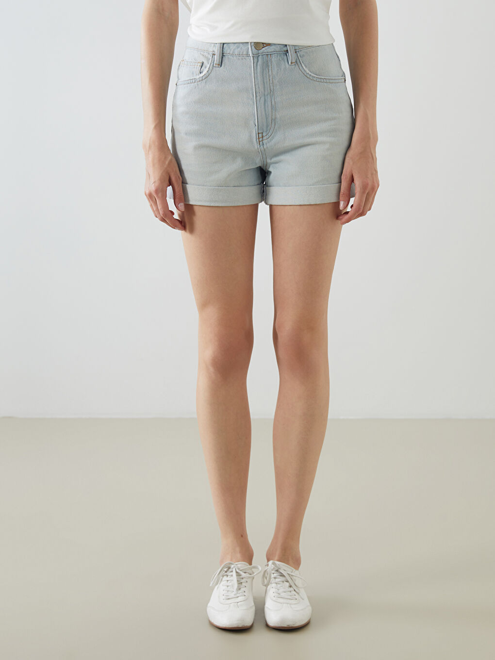 Regular Fit Women's Denim Shorts -S5IQ81Z8-869