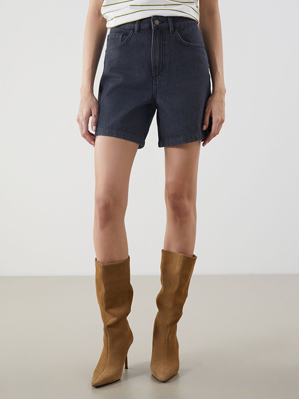 Regular Fit Women's Denim Shorts -S5IQ84Z8-327
