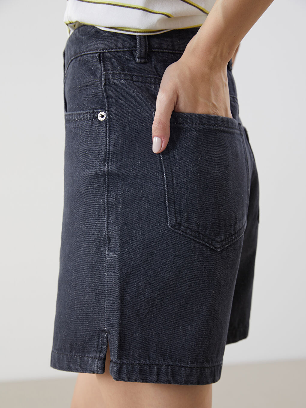 Regular Fit Women's Denim Shorts -S5IQ84Z8-327