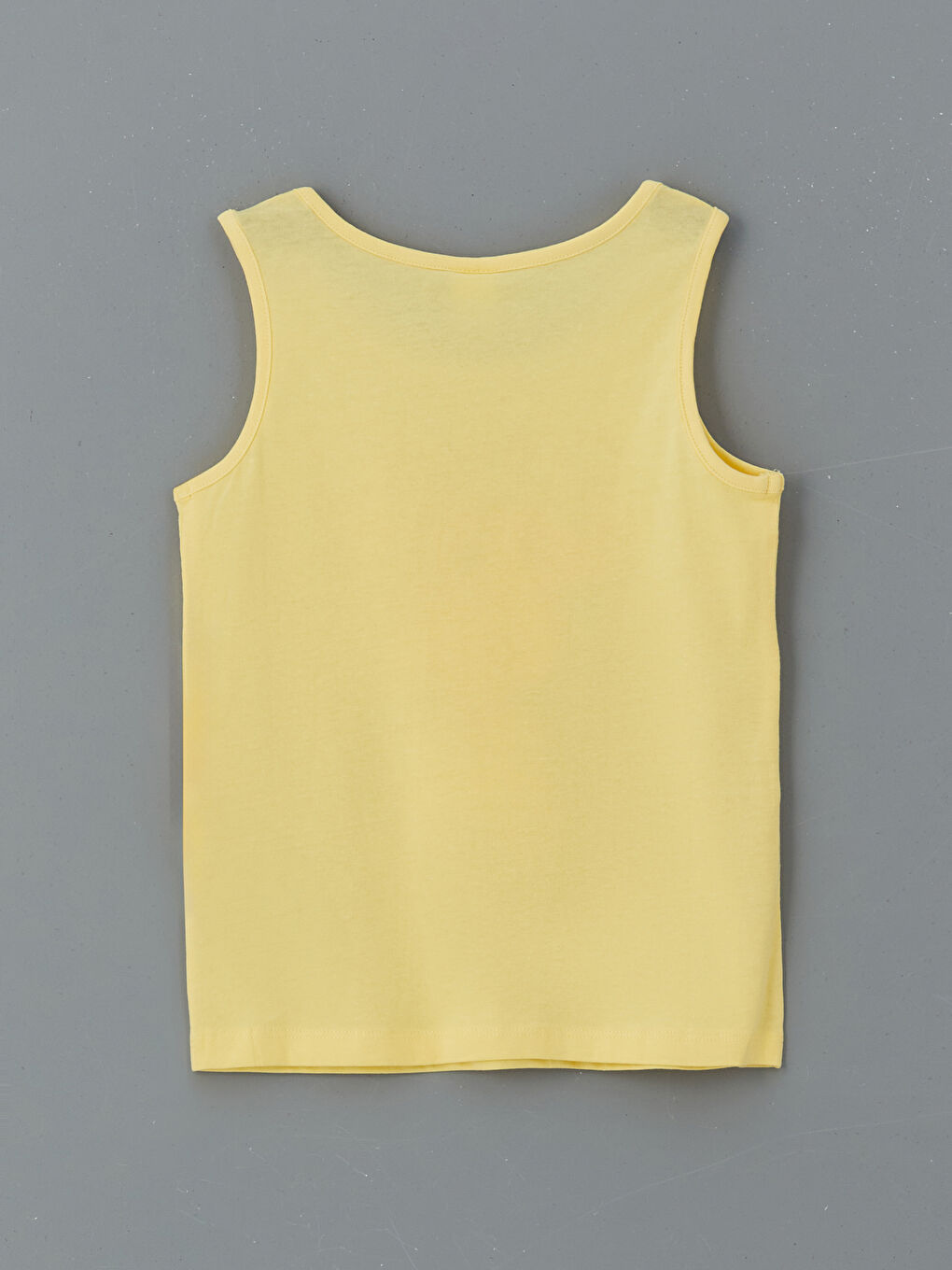 Sarı Bisiklet Yaka Baskılı Kız Çocuk Atlet-1