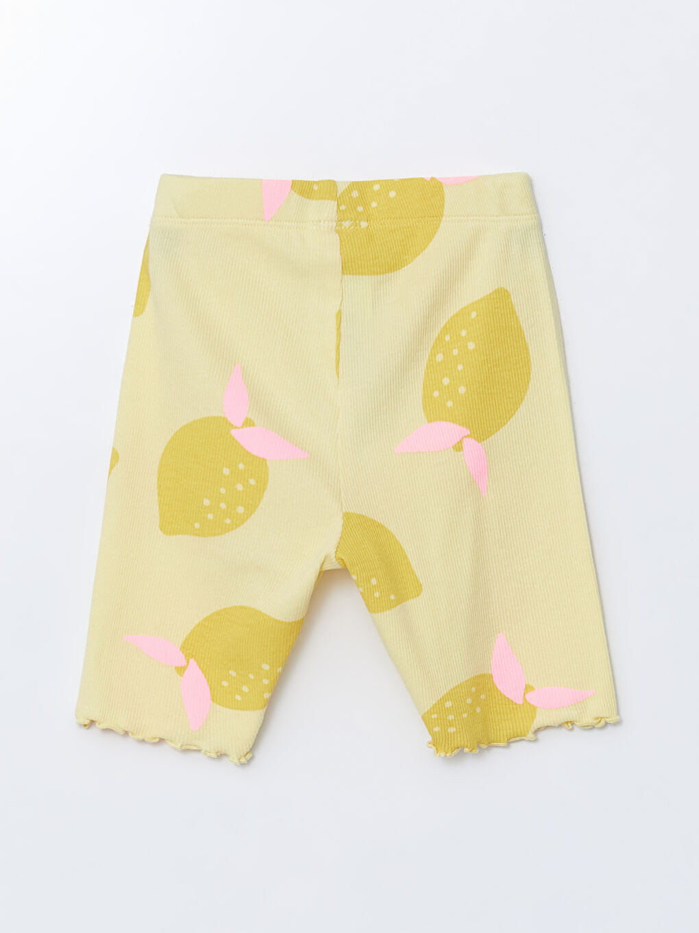 Sarı Beli Lastikli Baskılı Kız Çocuk Tayt-1