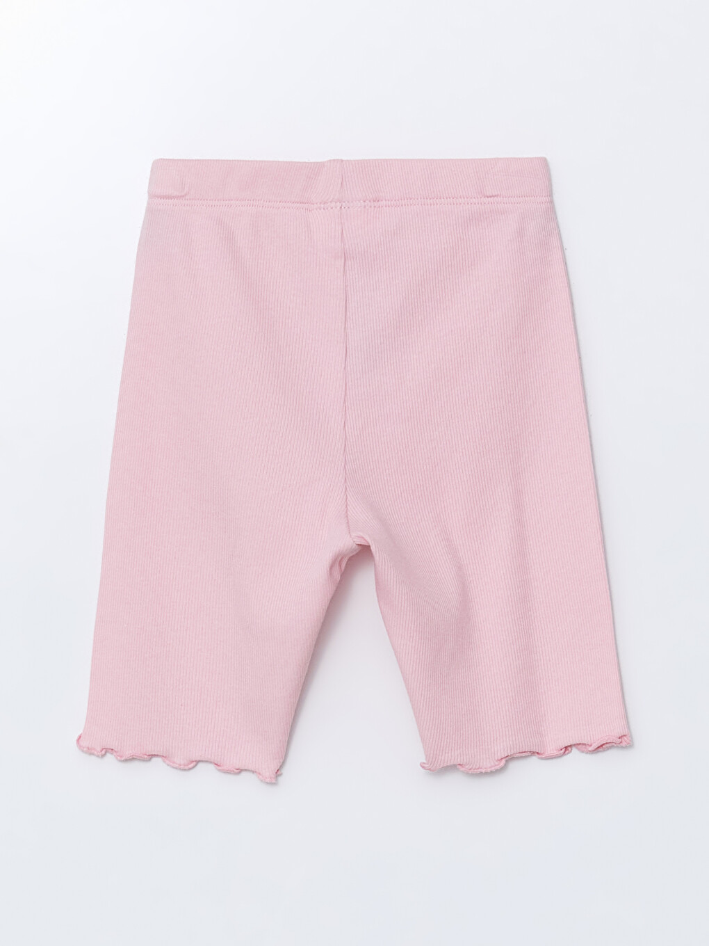 Pembe Beli Lastikli Basic Kız Çocuk Tayt-1