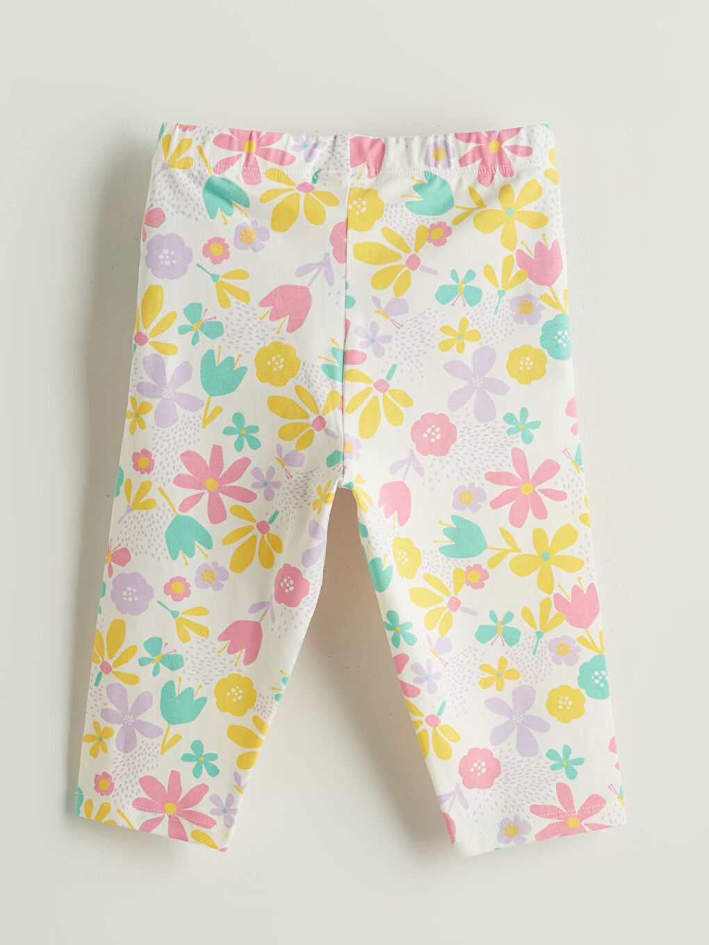 Elasticated Waist Floral Girls' Leggings 2 Pack -S5IR20Z1-LRA