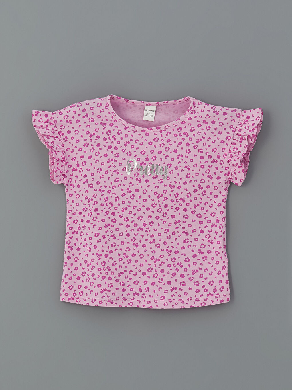 Crew Neck Printed Girls' T-Shirt 2 Pack -S5IR41Z1-R9J