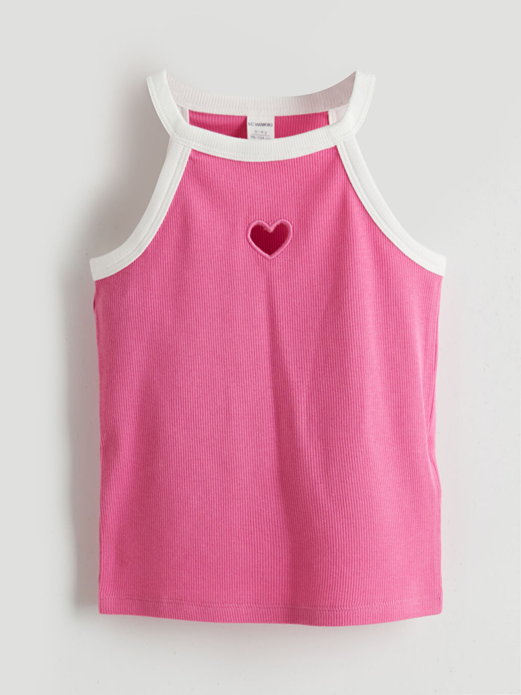 Fuşya Kalp Nakışlı Kız Çocuk Atlet