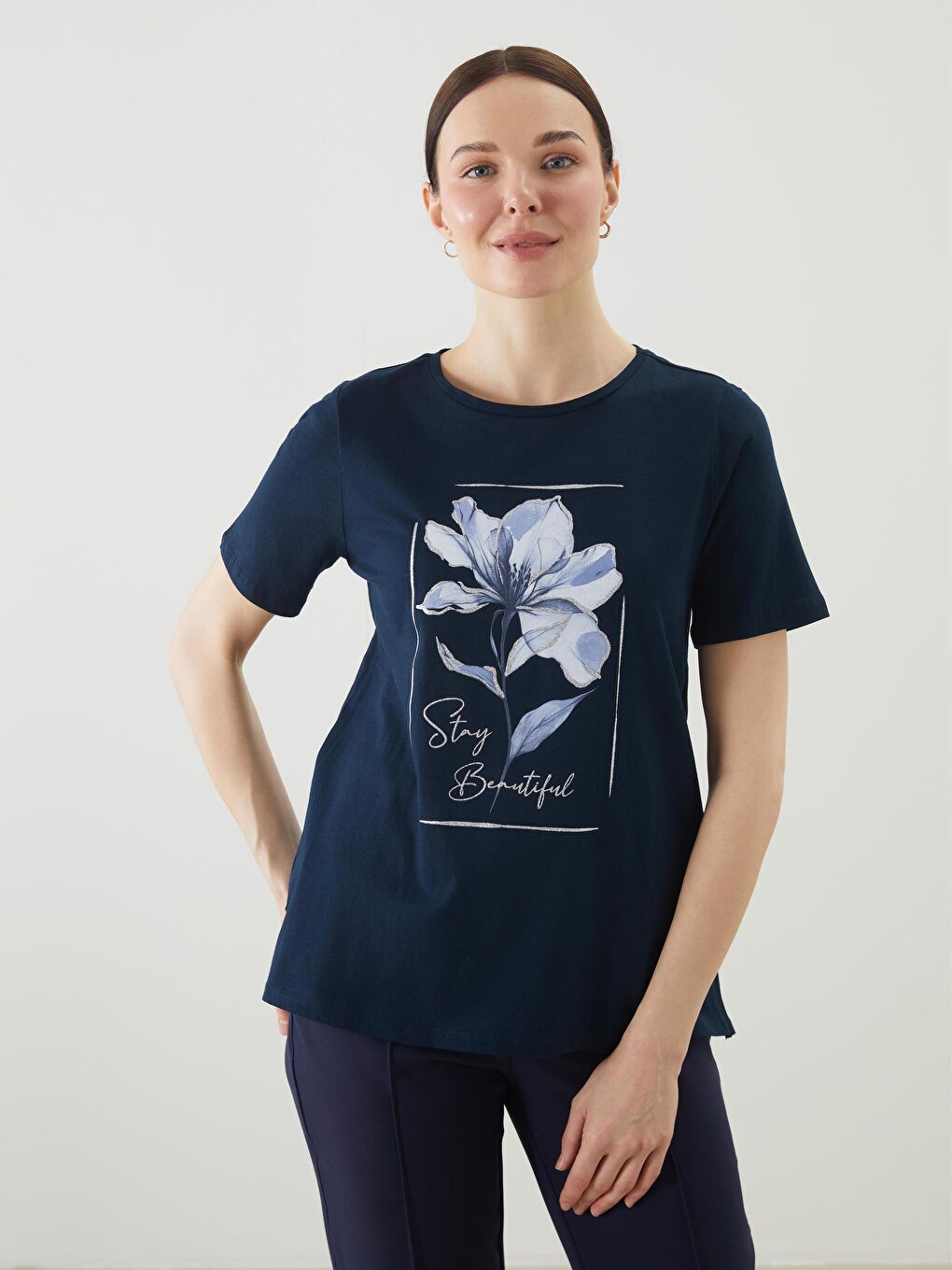 LC Waikiki Crew Neck Floral Women's T-Shirt -S5IR74Z8-E1J