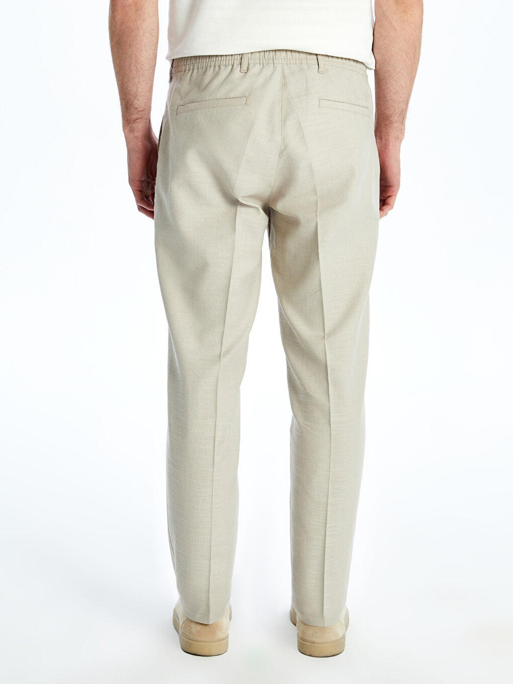 Standard Fit Dobby Fabric Men's Trousers-3