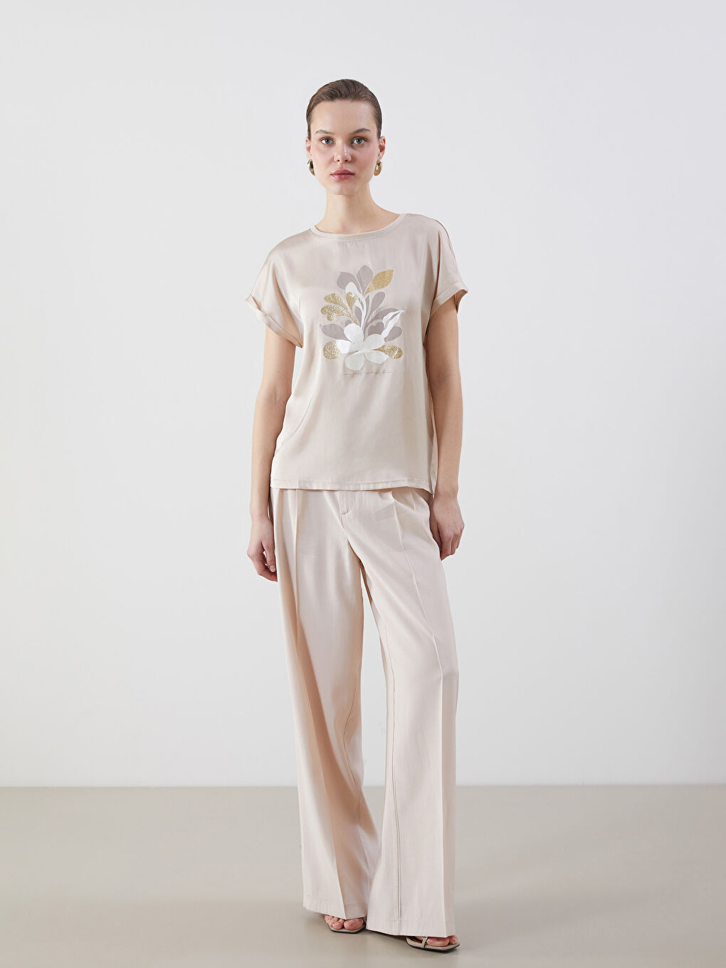 Crew Neck Printed Women's T-Shirt -S5IS13Z8-FWZ