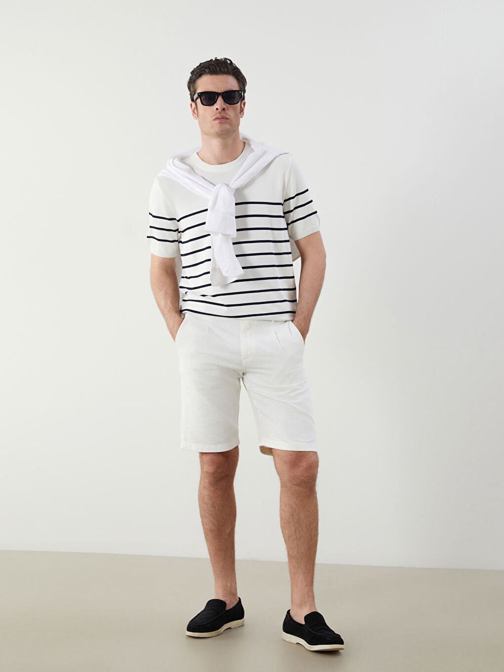 SOUTHBLUE Regular Fit Linen-Look Men's Shorts -S5IS30Z8-R9J
