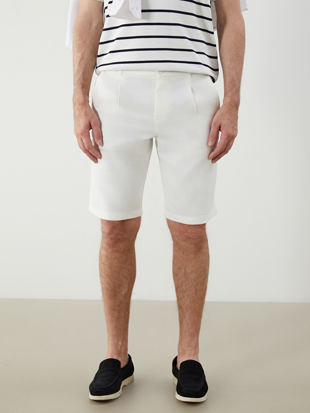 SOUTHBLUE Regular Fit Linen-Look Men's Shorts -S5IS30Z8-R9J