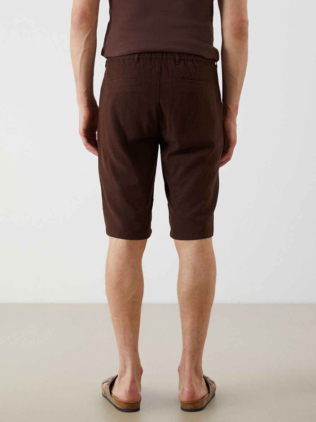 Regular Fit Linen-Look Men's Shorts -S5IS31Z8-Z04