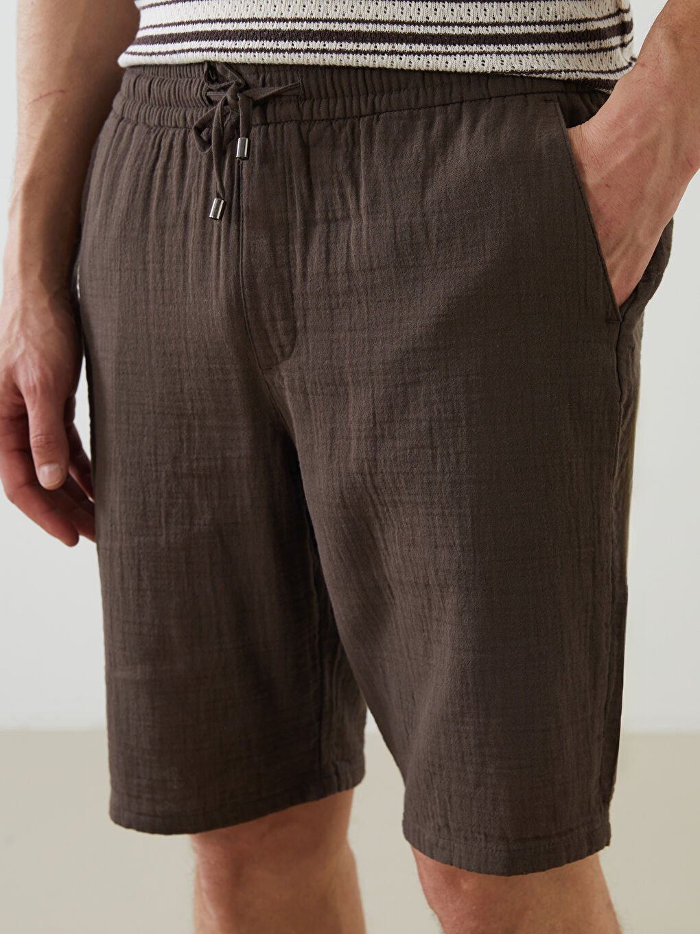 LCW Vision Slim Fit Binding Detail Men's Shorts -S5IS32Z8-HDZ