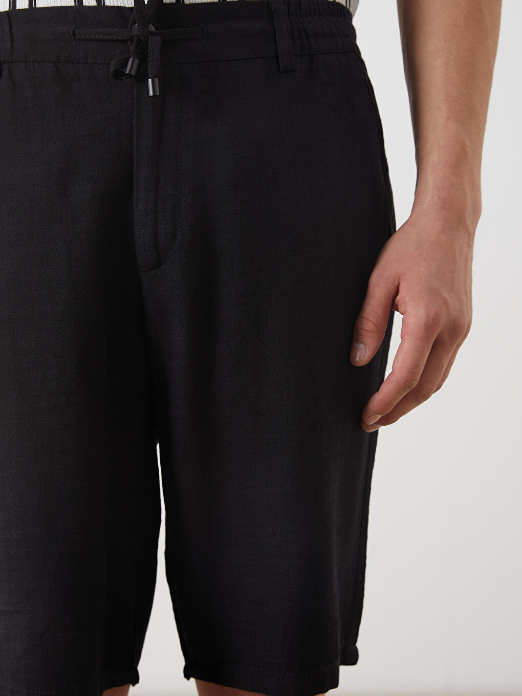 Regular Fit Linen-Look Men's Shorts -S5IS34Z8-CVL