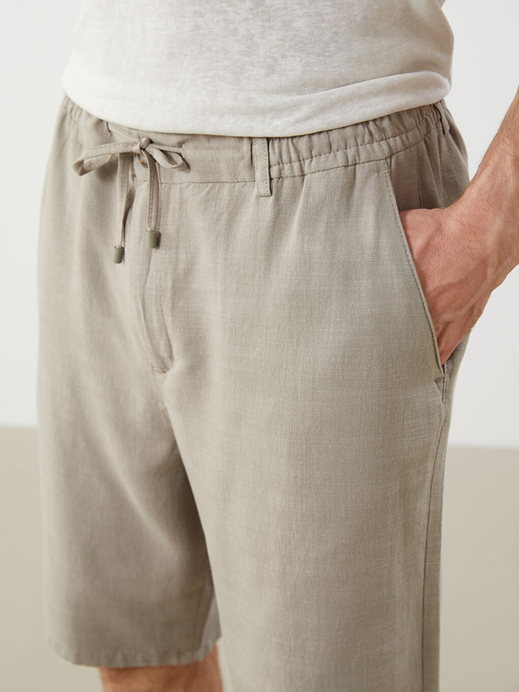 LCW Vision Regular Fit Linen-Look Men's Shorts -S5IS34Z8-DMK