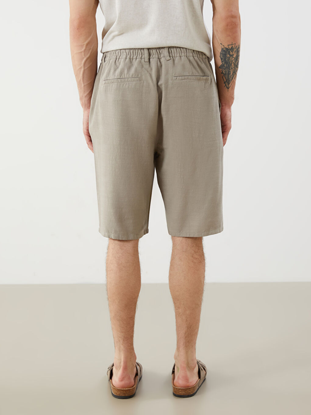 LCW Vision Regular Fit Linen-Look Men's Shorts -S5IS34Z8-DMK