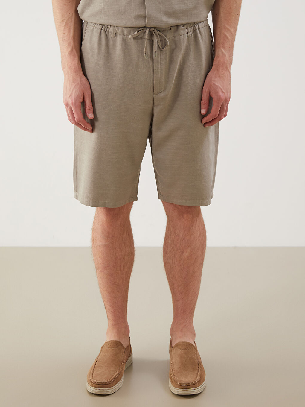 LCW Vision Regular Fit Linen-Look Men's Shorts -S5IS34Z8-DMK
