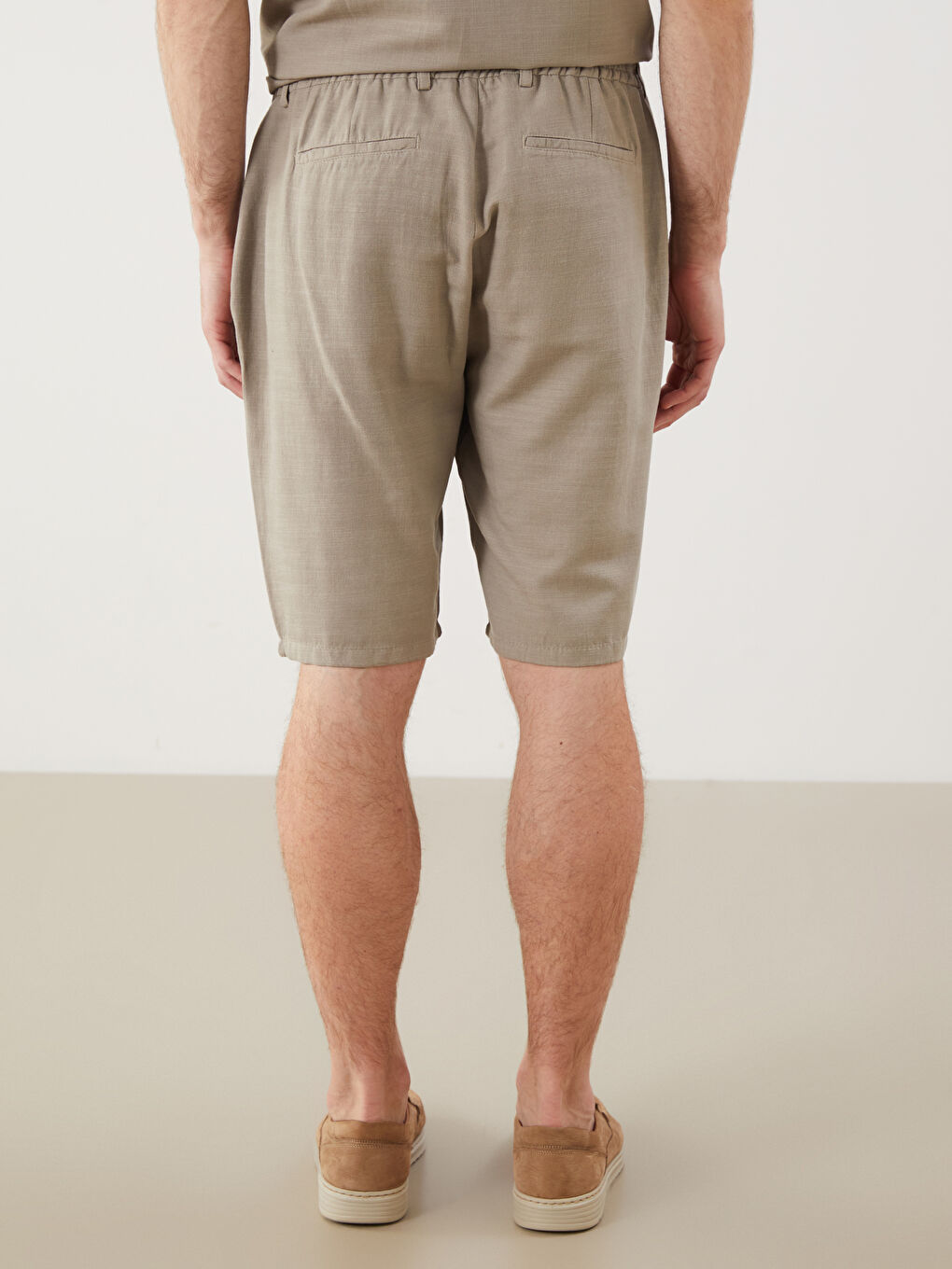 LCW Vision Regular Fit Linen-Look Men's Shorts -S5IS34Z8-DMK