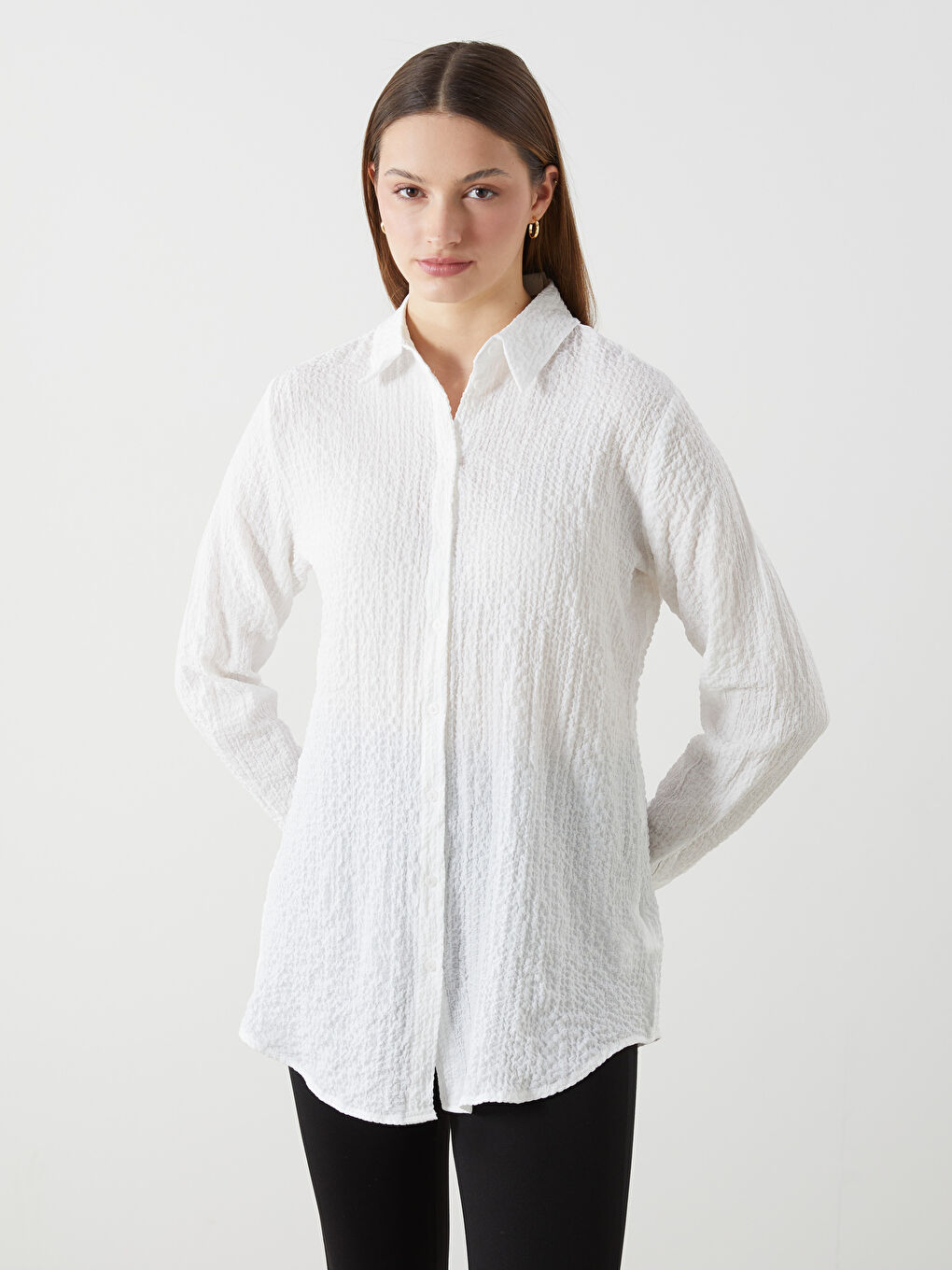 LCWAIKIKI Classic Textured Women's Shirt Tunic -S5IS52Z8-EEW