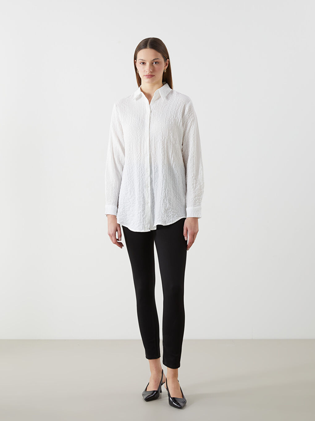 LCWAIKIKI Classic Textured Women's Shirt Tunic -S5IS52Z8-EEW