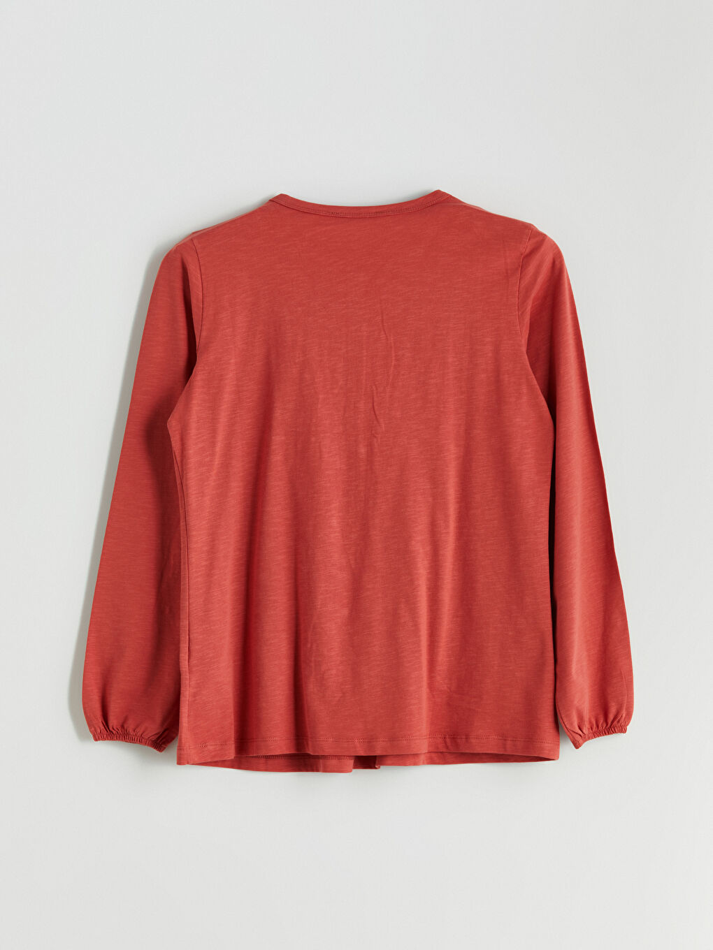 Turuncu Bisiklet Yaka Nakışlı Bluz-5