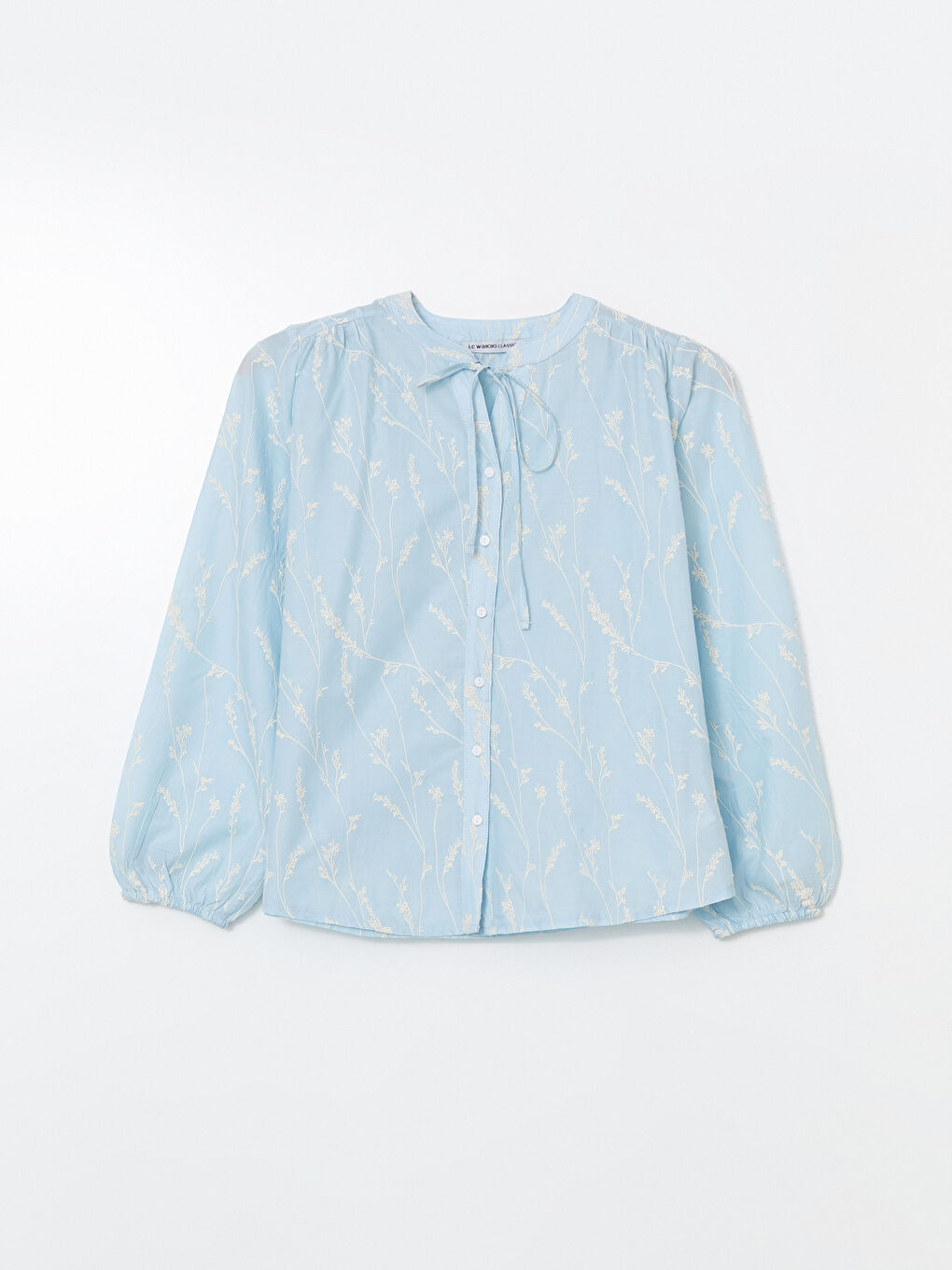 Hole-Knitted Broderie Women's Shirt-4
