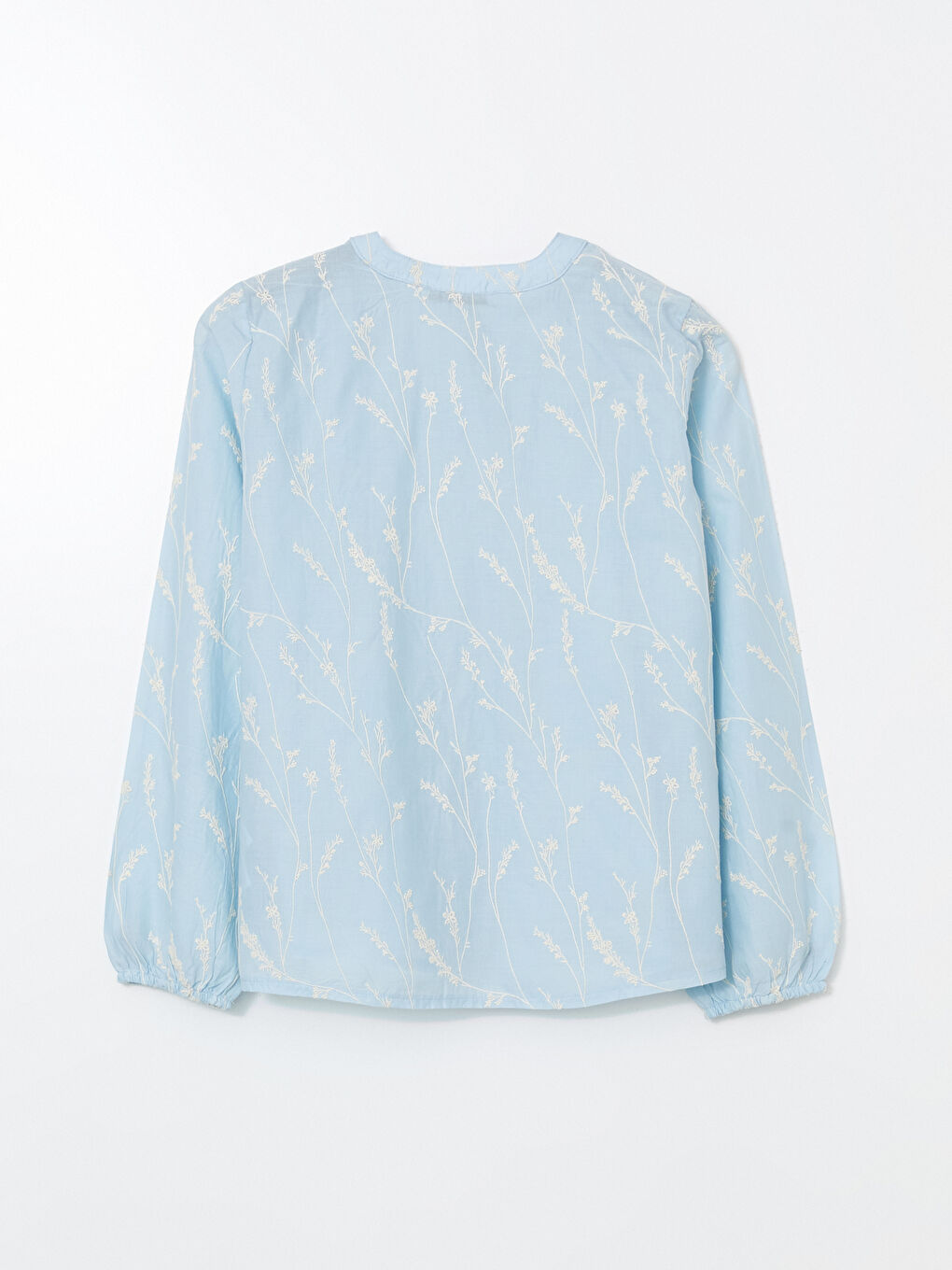 Hole-Knitted Broderie Women's Shirt-5