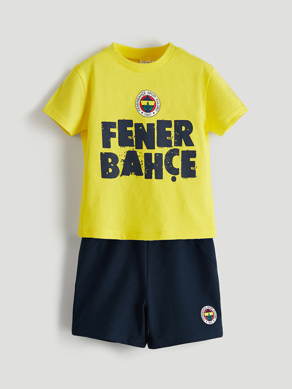 Lacivert Beli Lastikli Fenerbahçe Baskılı Erkek Bebek Şort