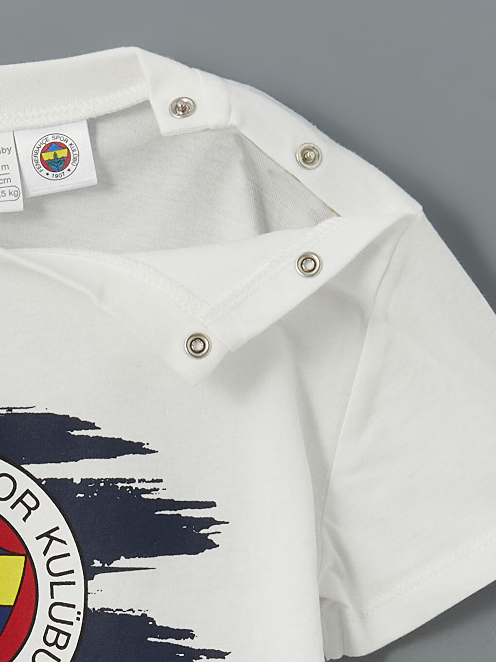 Beyaz Fenerbahçe Baskılı Erkek Bebek Tişört-2